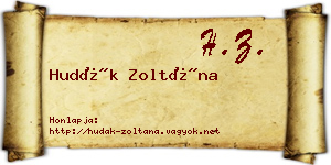 Hudák Zoltána névjegykártya